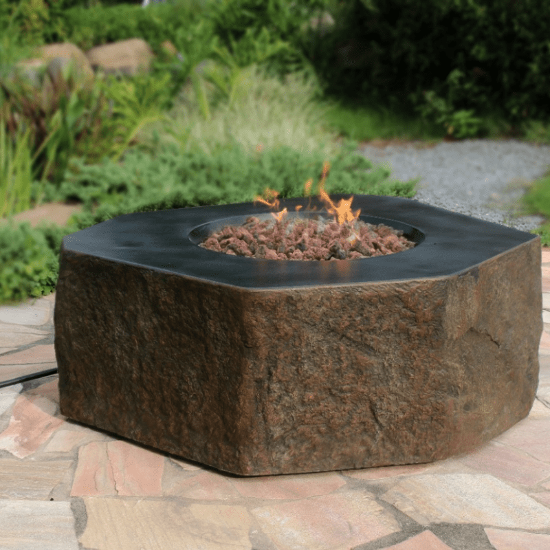 Elementi Columbia Octagonal Outdoor Fire Table in Dark Grey
