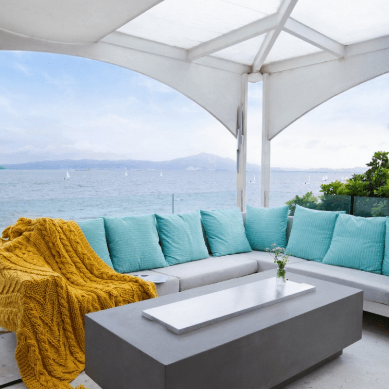 Elementi Granville Concrete Outdoor Fire Table in Propane Gas