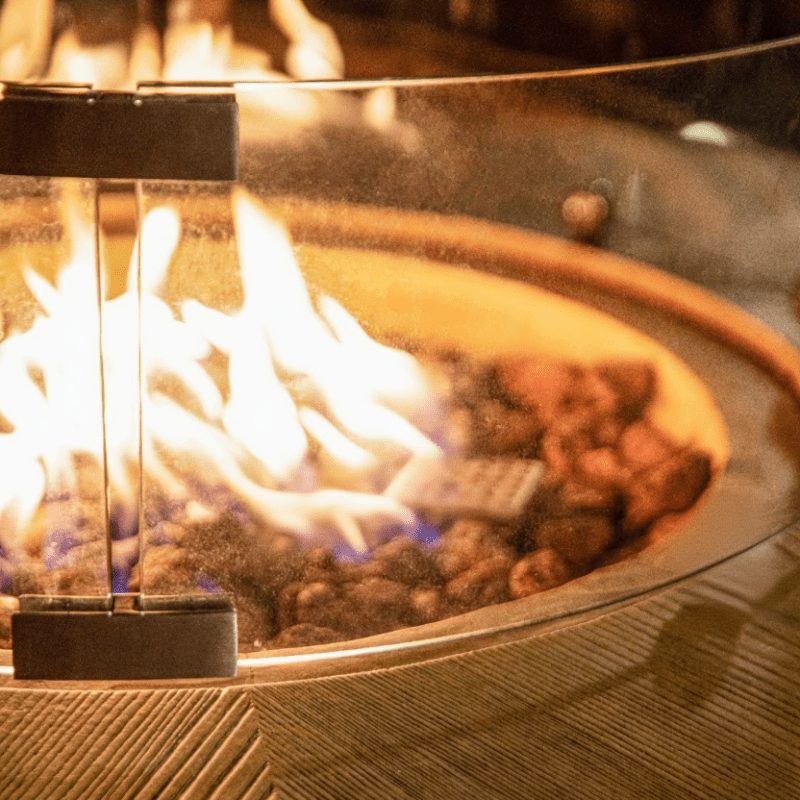 Elementi Lafite Barrel Outdoor Fire Table in Wood Brown