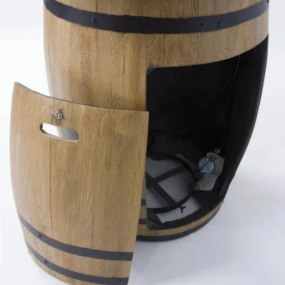Elementi Lafite Barrel Outdoor Fire Table in Wood Brown
