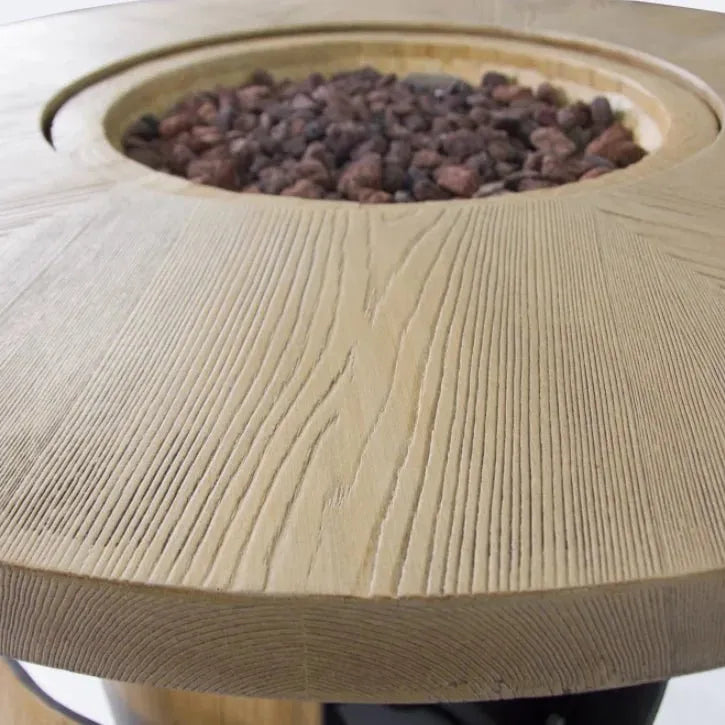 Elementi Lafite Barrel Outdoor Fire Table in Wood Brown