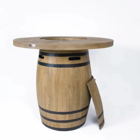 Elementi Lafite Barrel Outdoor Fire Table in Wood Brown