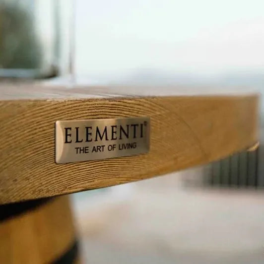 Elementi Lafite Barrel Outdoor Fire Table in Wood Brown