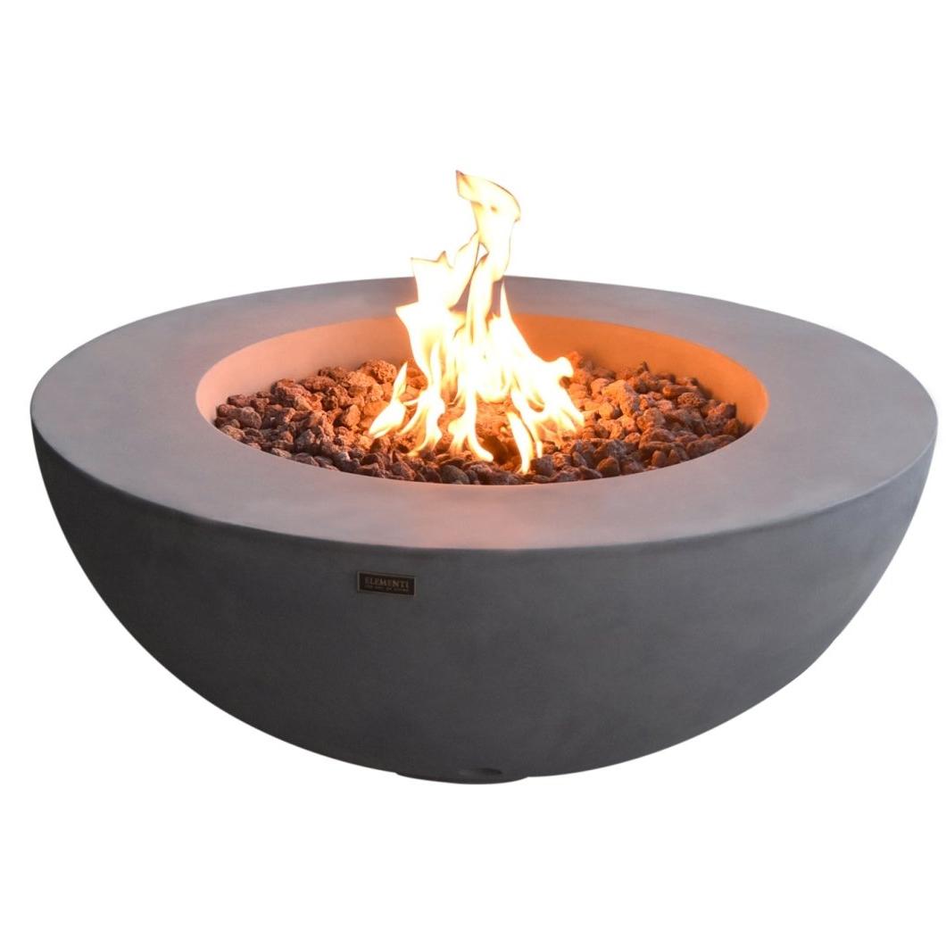 Elementi Lunar Light Grey Fire Bowl in Propane Gas