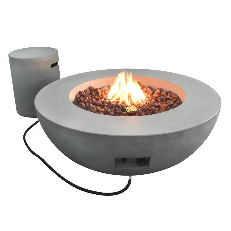Elementi Lunar Light Grey Fire Bowl in Propane Gas