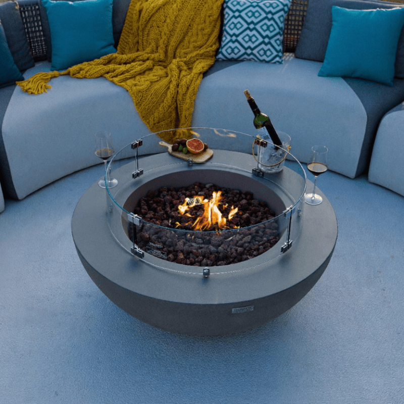 Elementi Lunar Light Grey Fire Bowl in Propane Gas