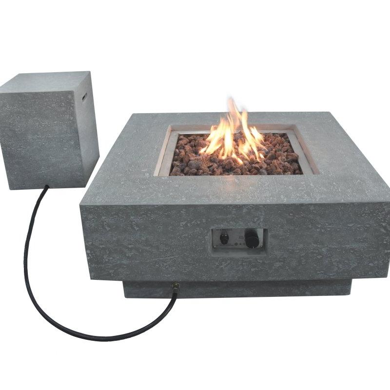 Elementi Manhattan Square Outdoor Fire Table in Propane Gas
