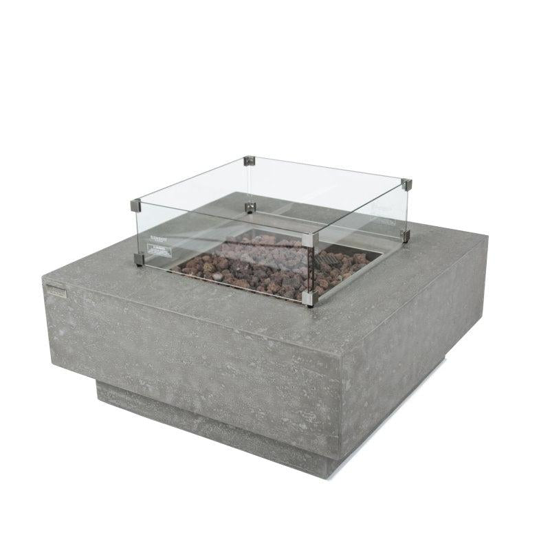 Elementi Manhattan Square Outdoor Fire Table in Propane Gas