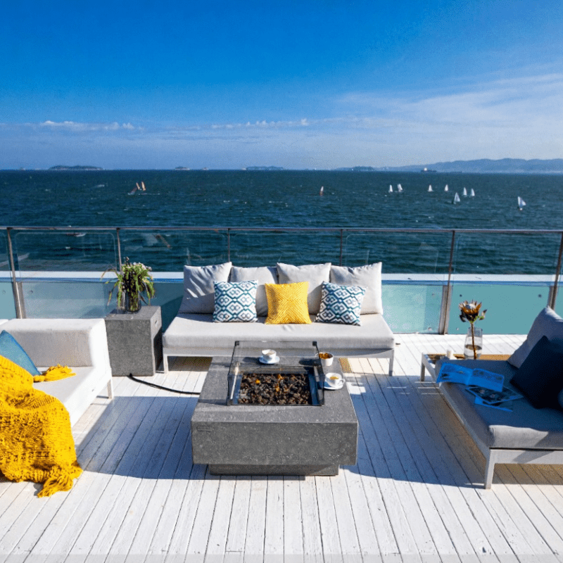 Elementi Manhattan Square Outdoor Fire Table in Propane Gas