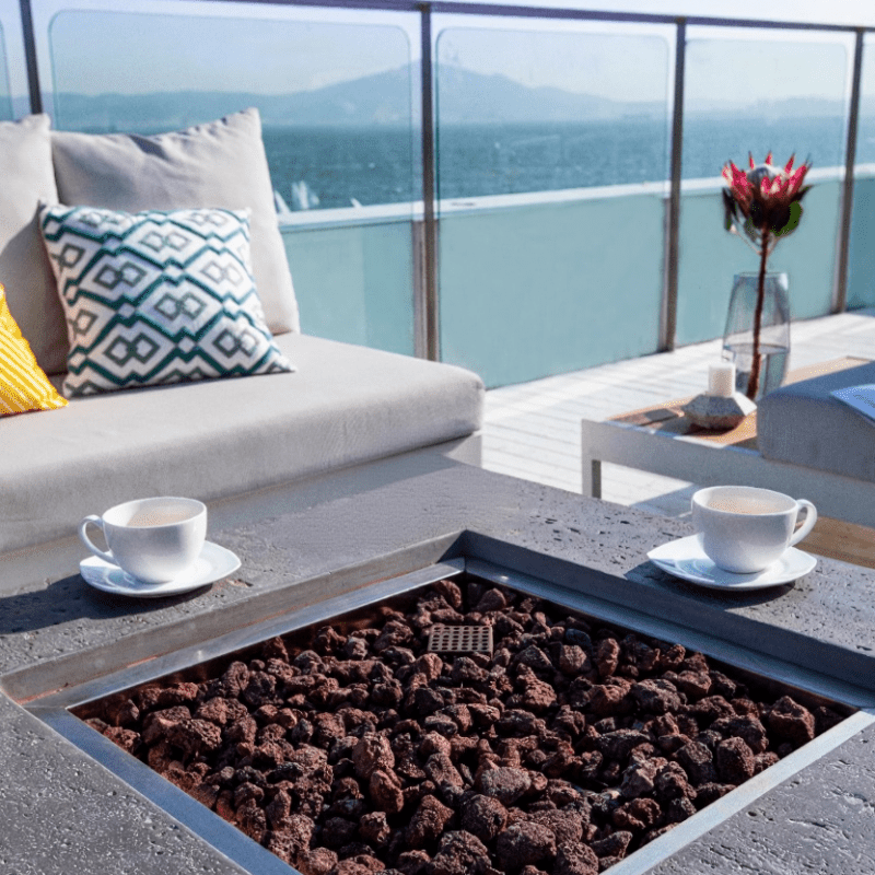Elementi Manhattan Square Outdoor Fire Table in Propane Gas