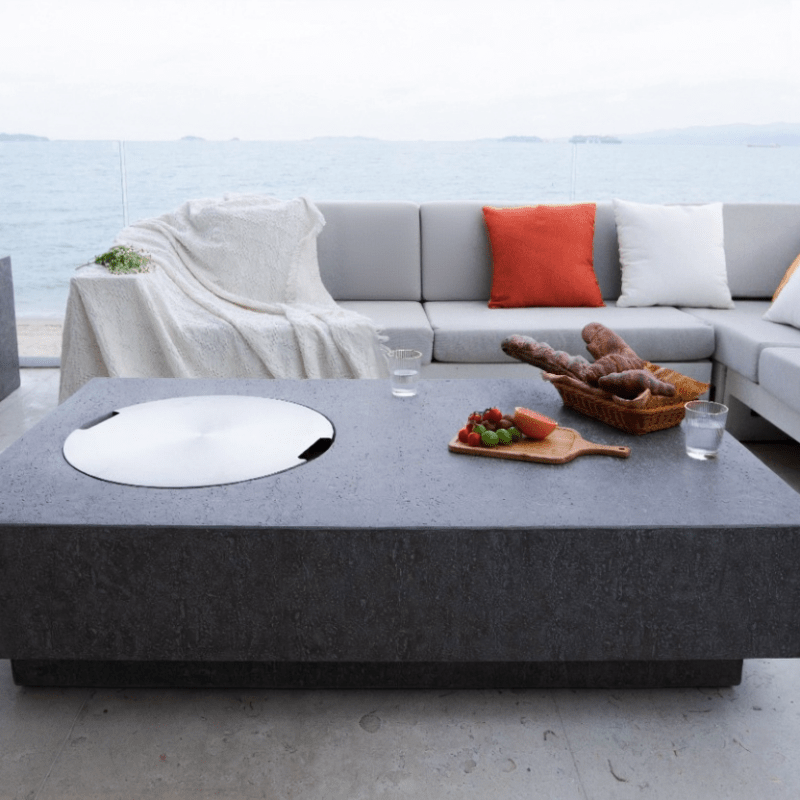 Elementi Metropolis Light Grey Fire Table in Propane Gas