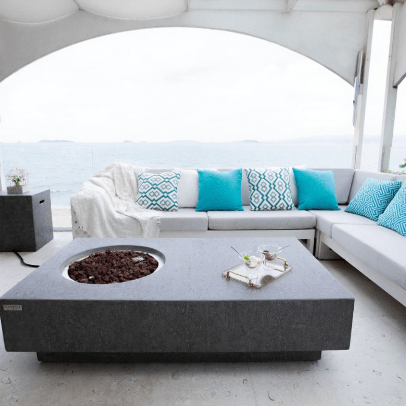 Elementi Metropolis Light Grey Fire Table in Propane Gas