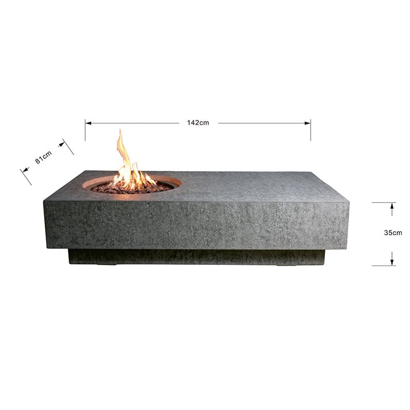 Elementi Metropolis Light Grey Fire Table in Propane Gas