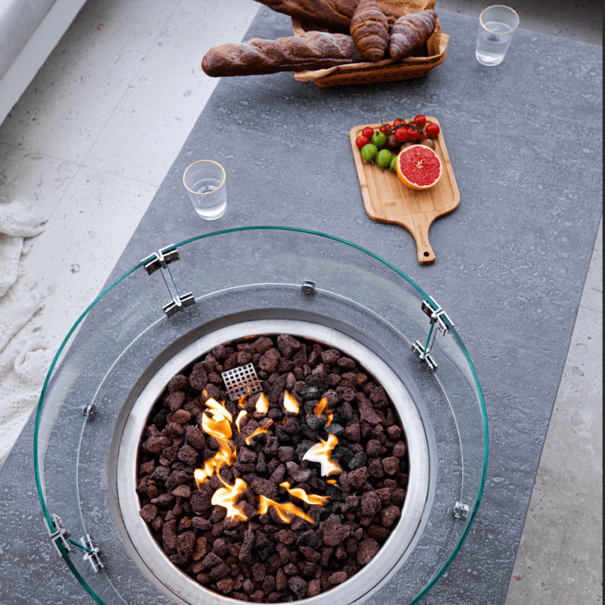 Elementi Metropolis Light Grey Fire Table in Propane Gas