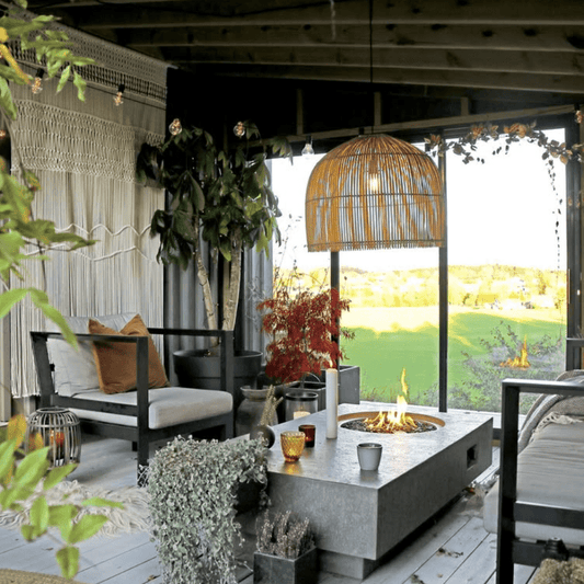 Elementi Metropolis Light Grey Fire Table in Propane Gas