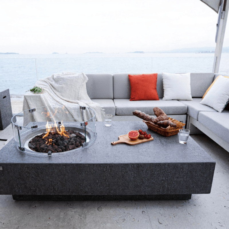 Elementi Metropolis Light Grey Fire Table in Propane Gas