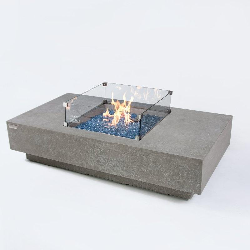 Elementi Monte Carlo Light Grey Concrete Outdoor Fire Table in Propane Gas