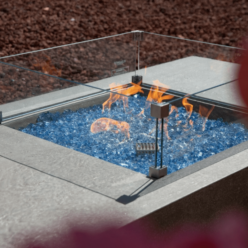 Elementi Monte Carlo Light Grey Concrete Outdoor Fire Table in Propane Gas
