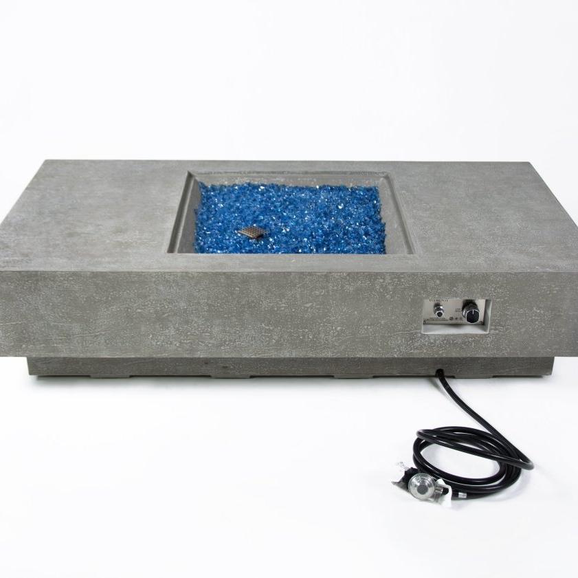 Elementi Monte Carlo Light Grey Concrete Outdoor Fire Table in Propane Gas