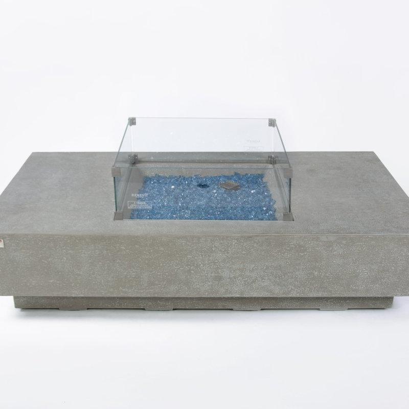 Elementi Monte Carlo Light Grey Concrete Outdoor Fire Table in Propane Gas