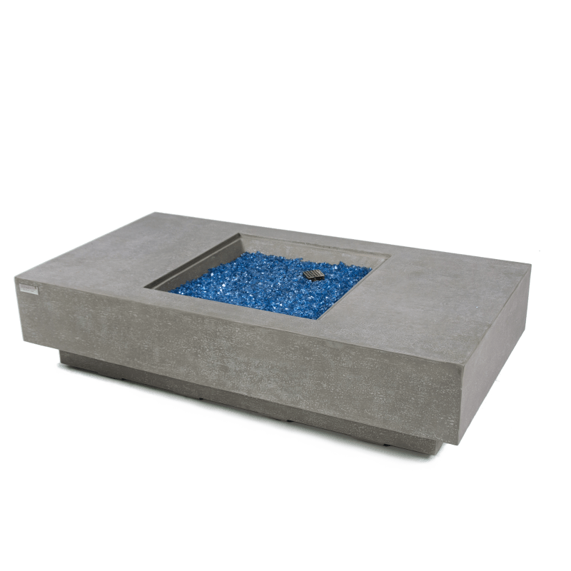 Elementi Monte Carlo Light Grey Concrete Outdoor Fire Table in Propane Gas