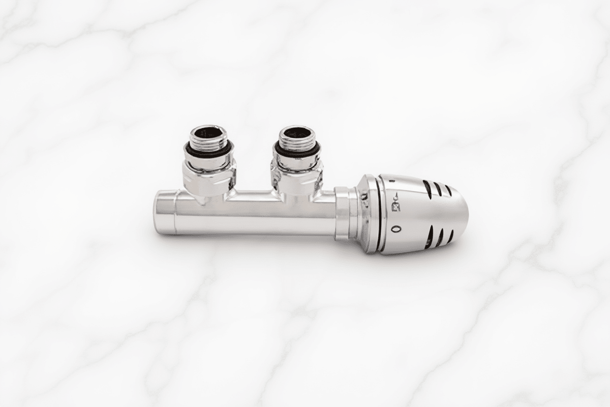 Eucotherm Deluxe Central Valves Angled Chrome in Chrome