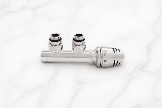 Eucotherm Deluxe Central Valves Angled Chrome in Chrome