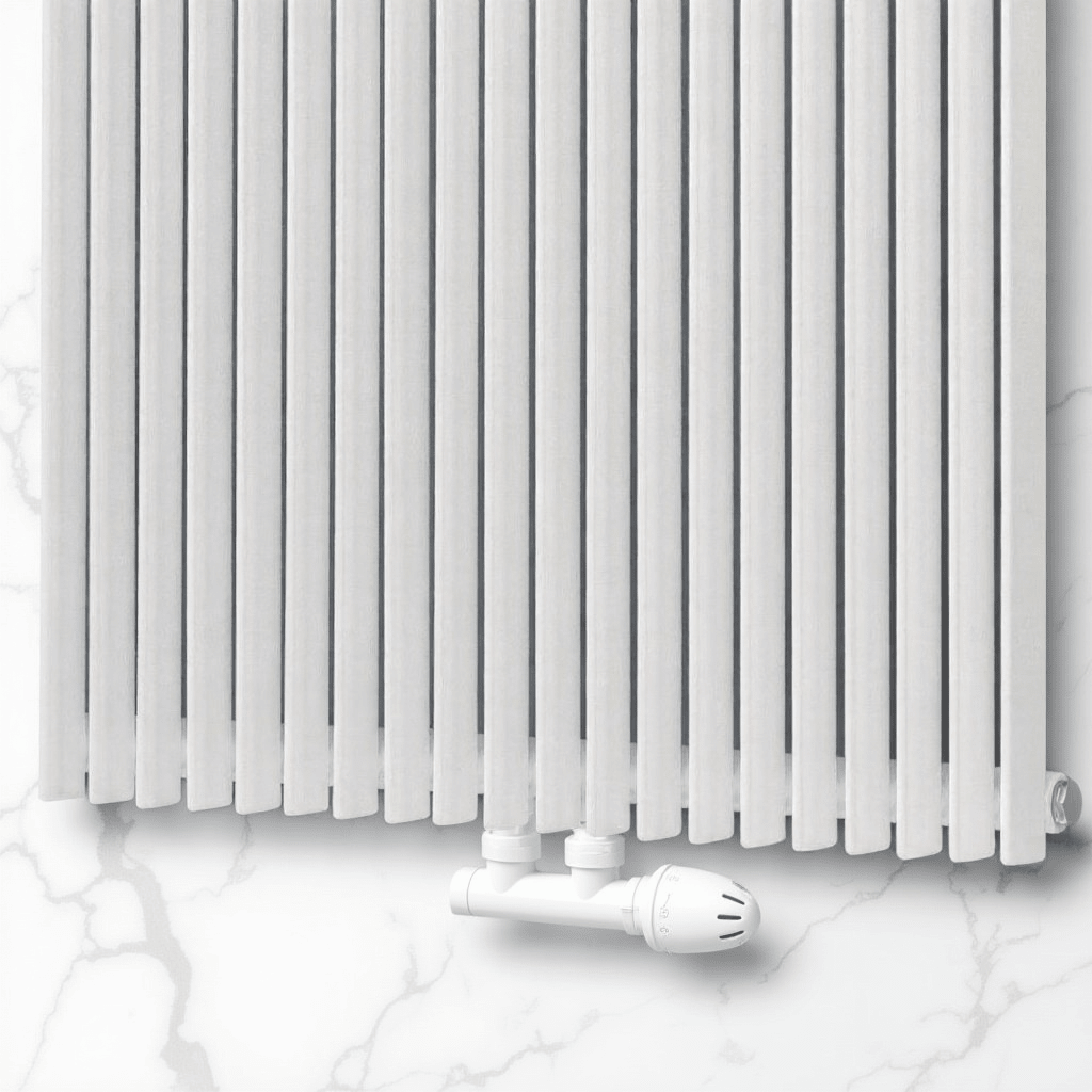 Eucotherm Deluxe Central Valves Straight White in White