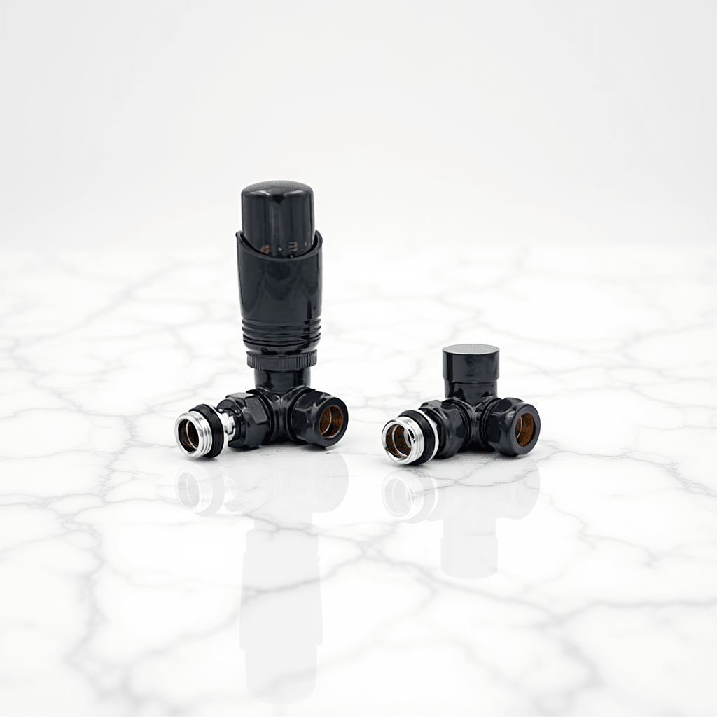 Eucotherm Deluxe TRV Valves Corner Anthracite in Anthracite