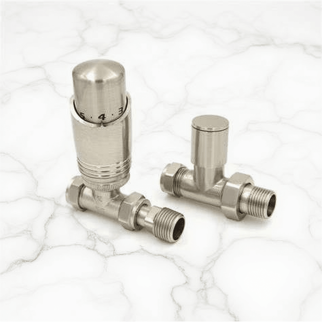 Eucotherm Deluxe TRV Valves Straight Nickel in Nickel