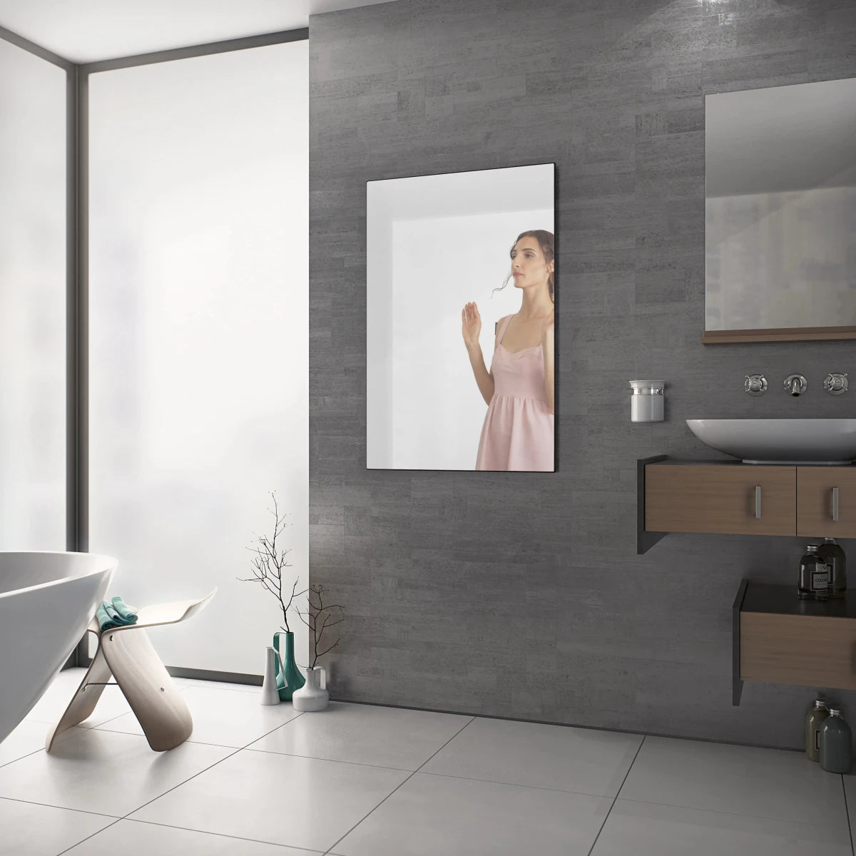 Eucotherm Glass Panel Infrared Radiator in Mirror