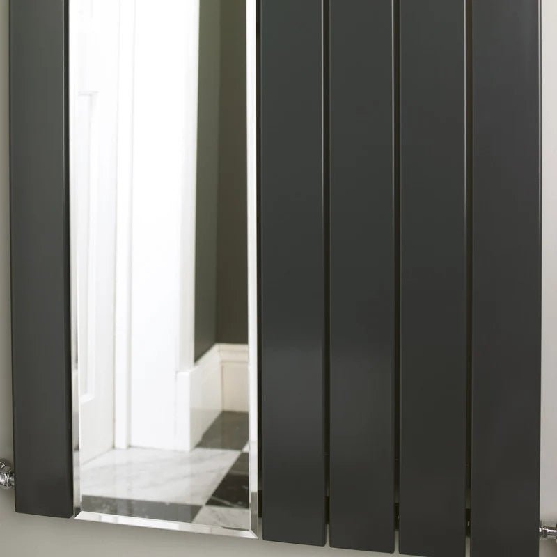 Eucotherm Mars Mirror Single Vertical Flat Panel Radiator in Anthracite