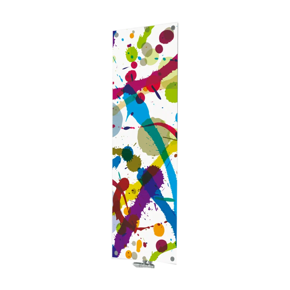 Eucotherm Mars Vitro Modern Art Painting Splash Glass Radiator choice of colour, 3 sizes | CUSTOM MADE