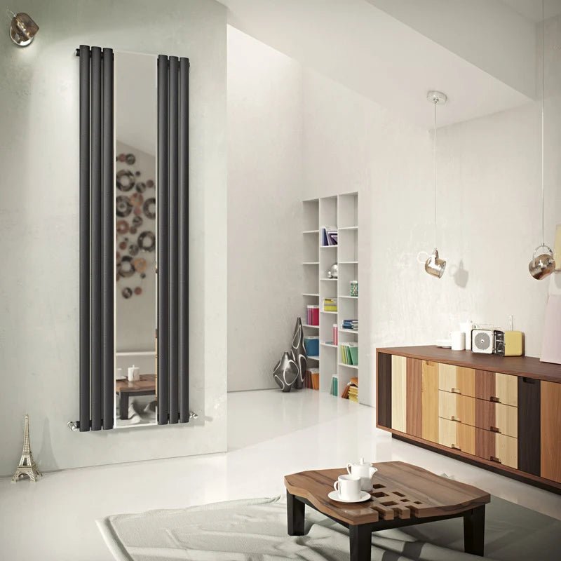 Eucotherm Nova Mirror Vertical Tube Radiator in Textured Anthracite