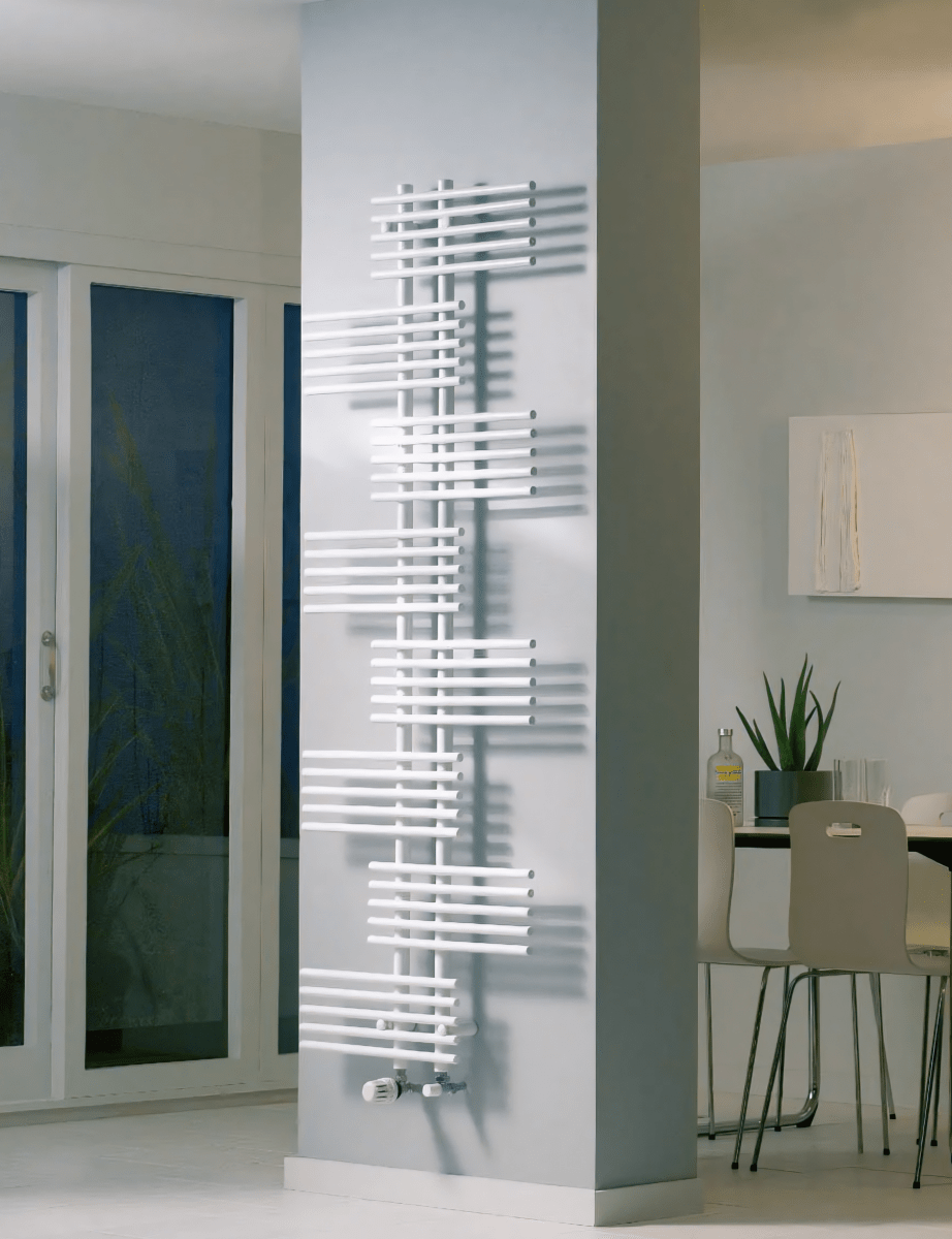 Eucotherm Parallel Designer Towel Radiator in White in White
