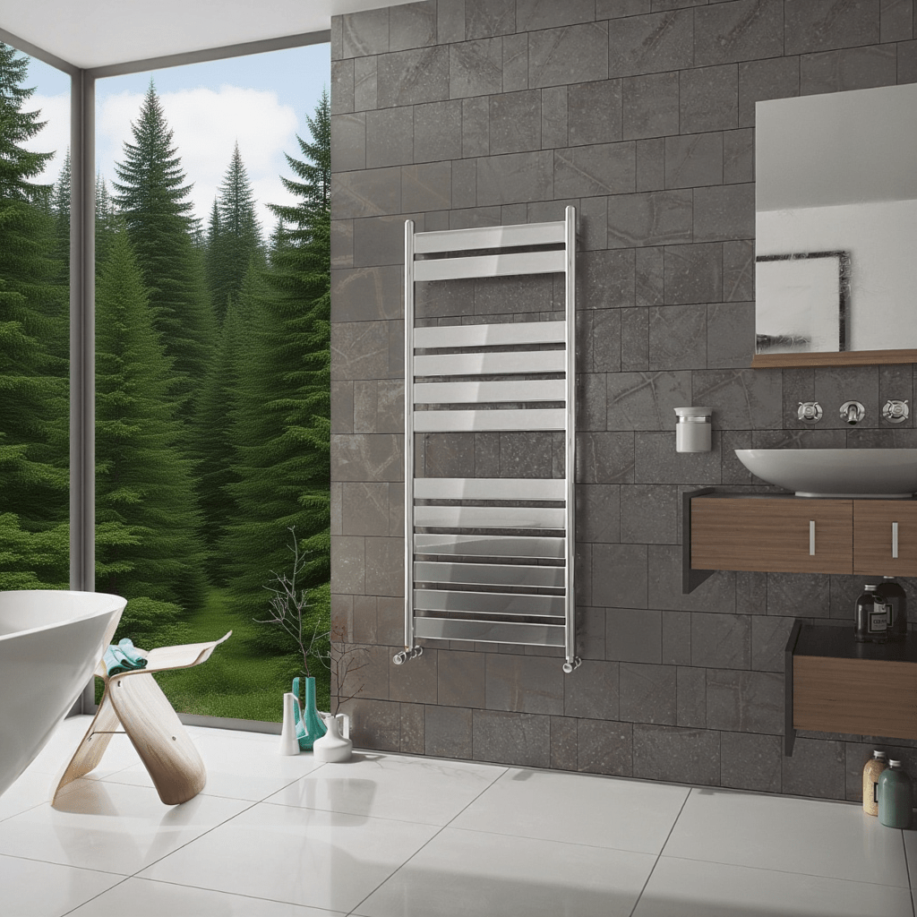 Eucotherm Primus Vito Chrome Steel Designer Towel Radiator in 800 H X 500 W