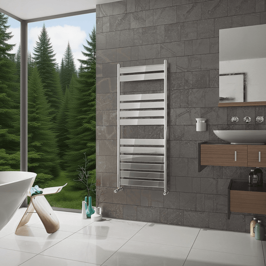 Eucotherm Primus Vito Chrome Steel Designer Towel Radiator in 800 H X 500 W
