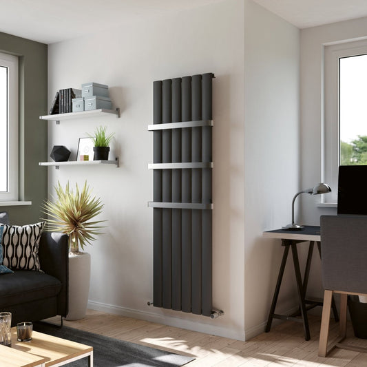 Eucotherm Saturn Vertical Radiator Towel Rail Attachment in Silver Chrome in 280mm