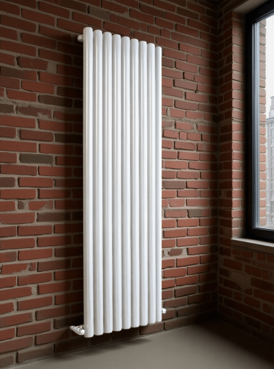 Eucotherm Vulkan Round Tube Single Vertical Designer Radiator in 1500 H X 435 W