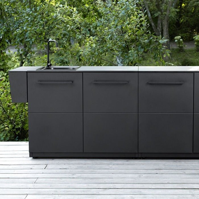 Cozze® Elements Outdoor Kitchen 110 with Sink and Worktop - pizza oven - Ice Cold Spice | Black