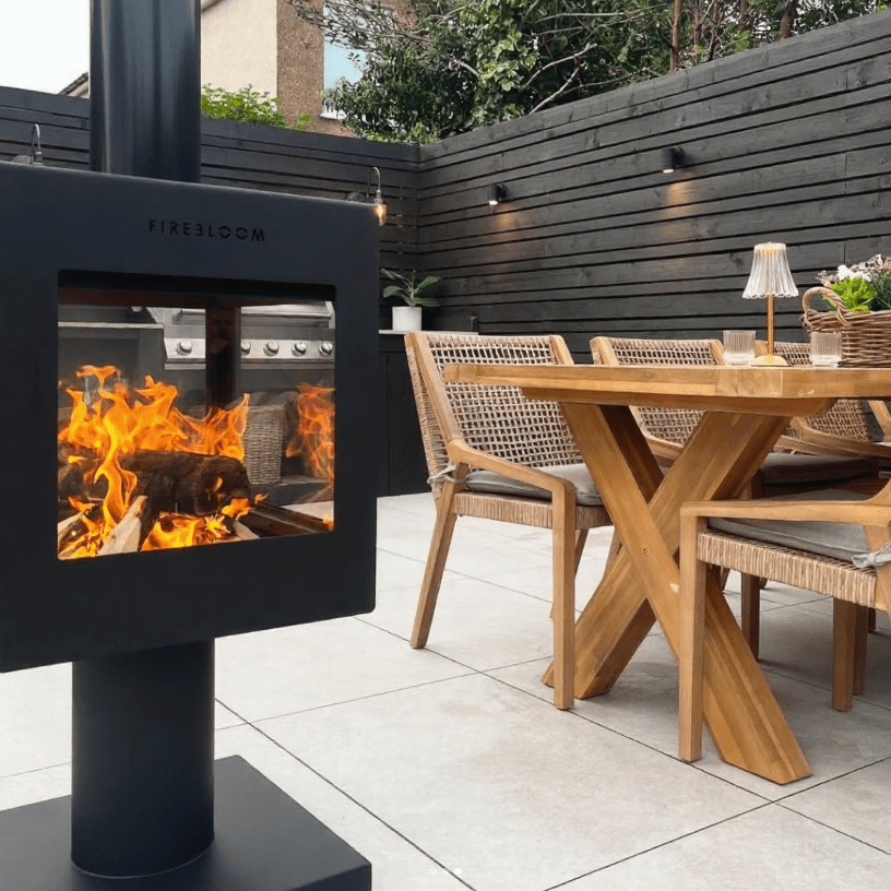 Firebloom Outdoor Wood Burning Stove in Black