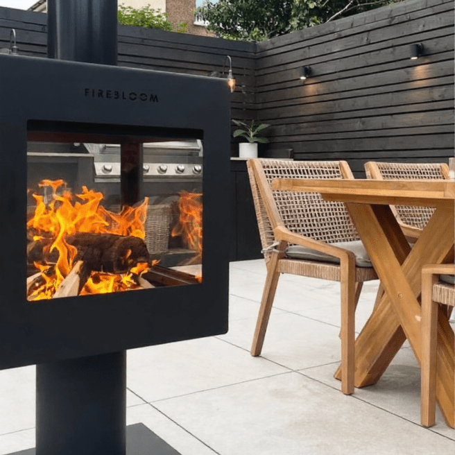 Firebloom Outdoor Wood Burning Stove in Black