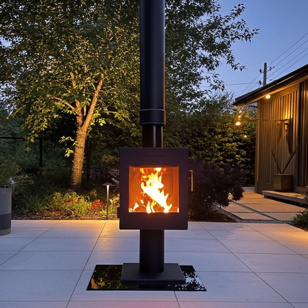Firebloom Outdoor Wood Burning Stove in Black