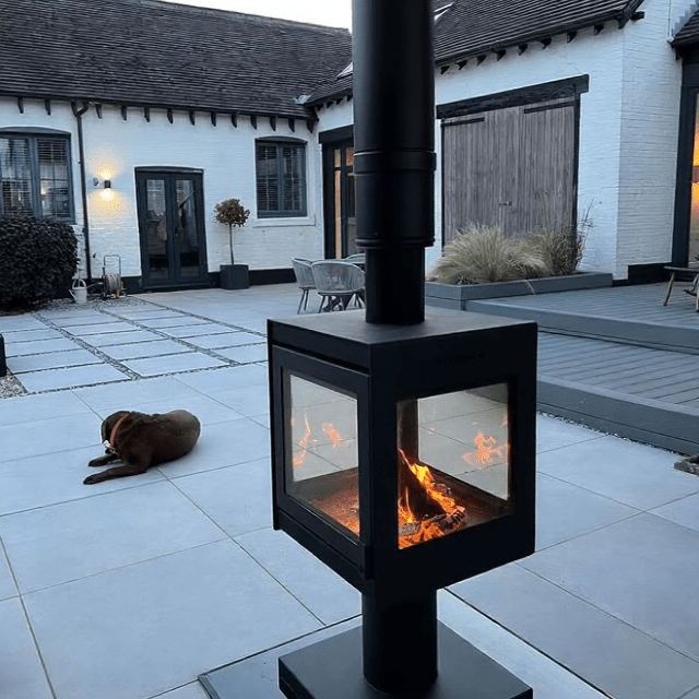 Firebloom Outdoor Wood Burning Stove in Black