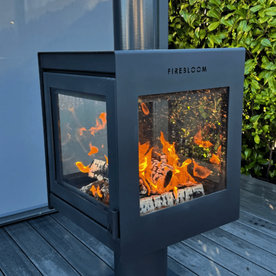 Firebloom Outdoor Wood Burning Stove in Black