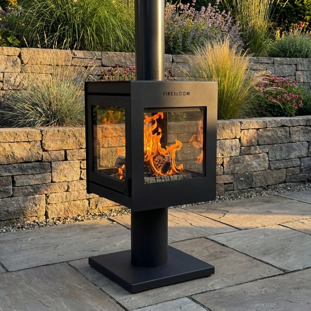 Firebloom Outdoor Wood Burning Stove in Black