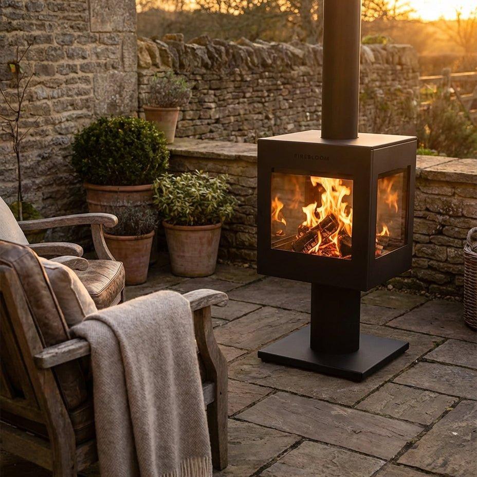 Firebloom Outdoor Wood Burning Stove in Black