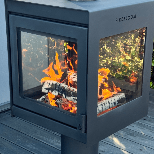 Firebloom Outdoor Wood Burning Stove in Black