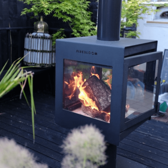 Firebloom Outdoor Wood Burning Stove in Black