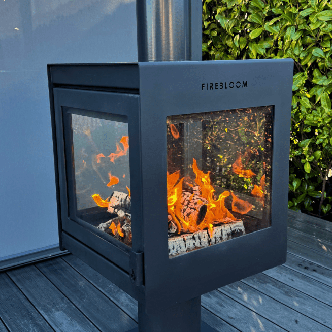 Firebloom Outdoor Wood Burning Stove in Black